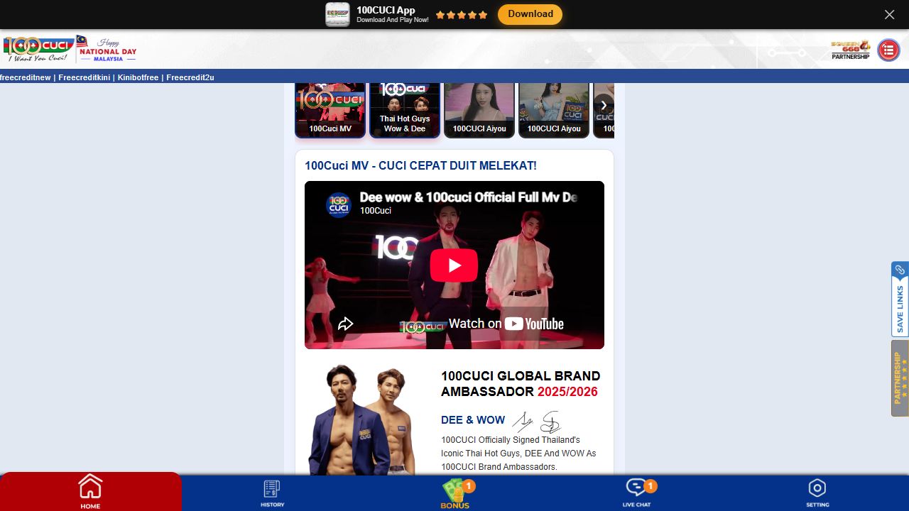 100Cuci homepage screenshot